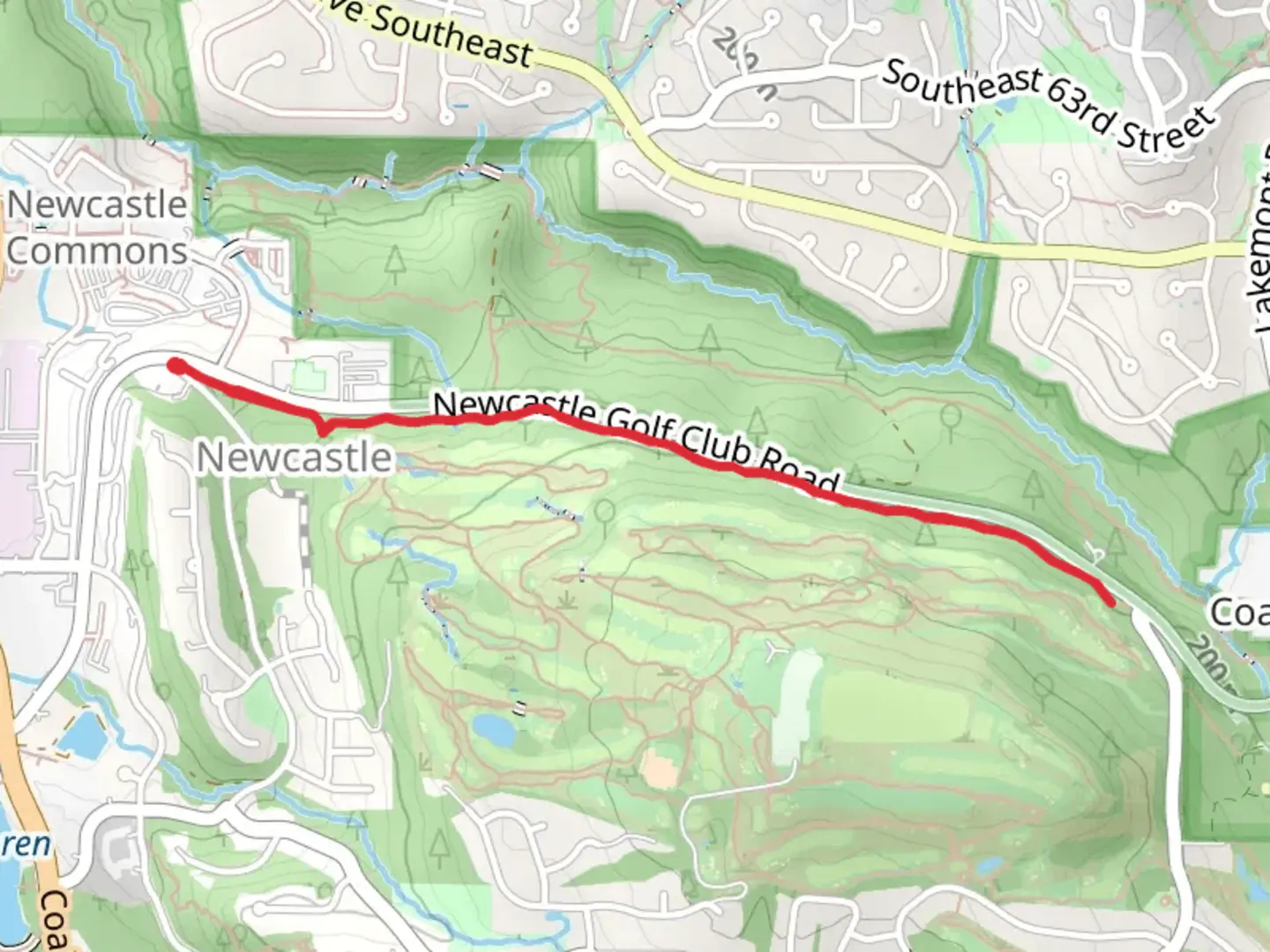 An image depicting the trail Golf Course Trail and its surrounding area.