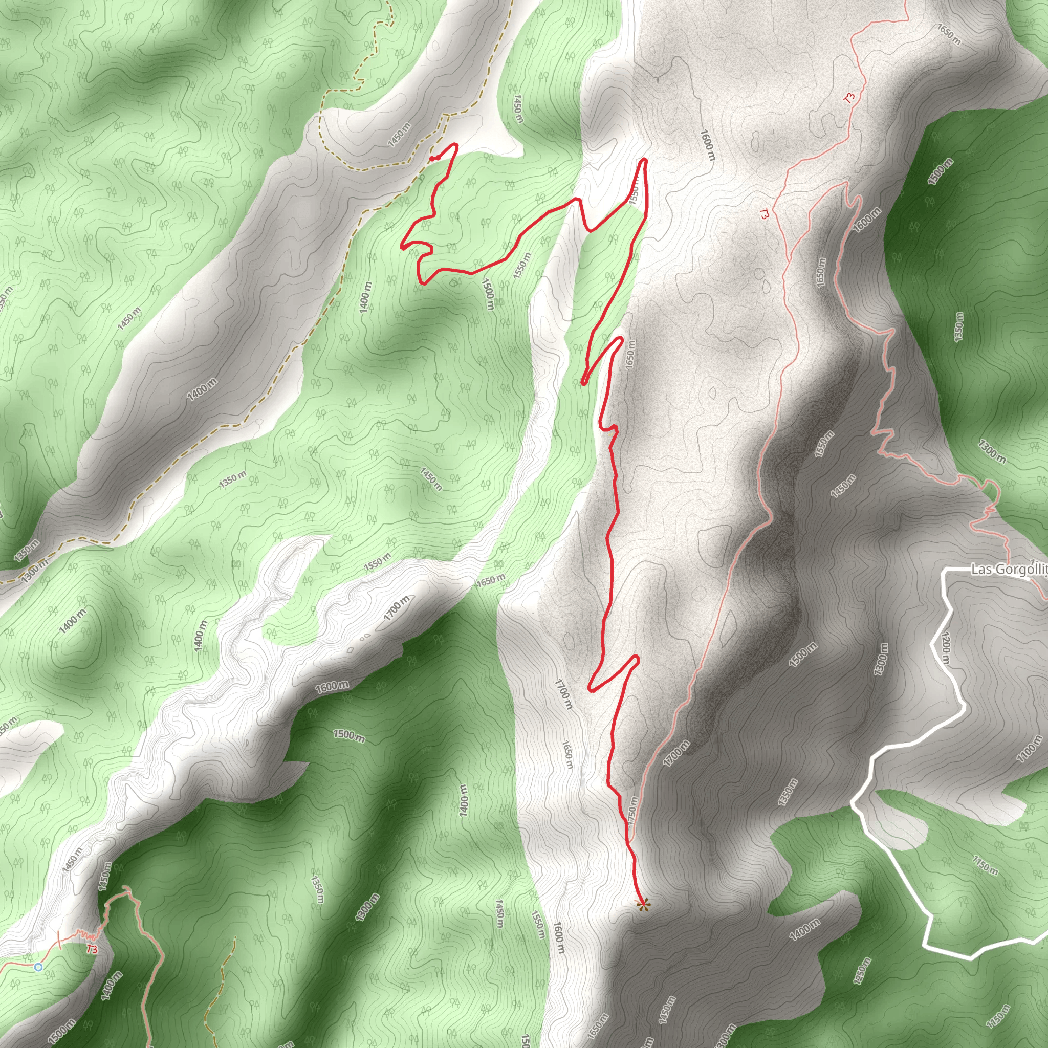 Cañada del Saucar - Puntal Summit PR A 196 mobile static map