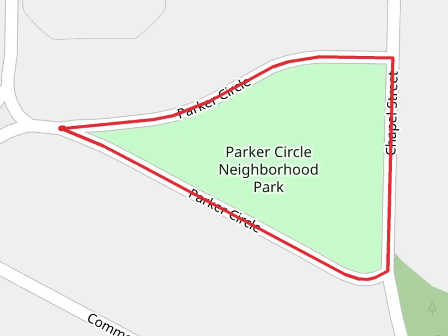An image depicting the trail Parker Circle Neighborhood Park Loop and its surrounding area.