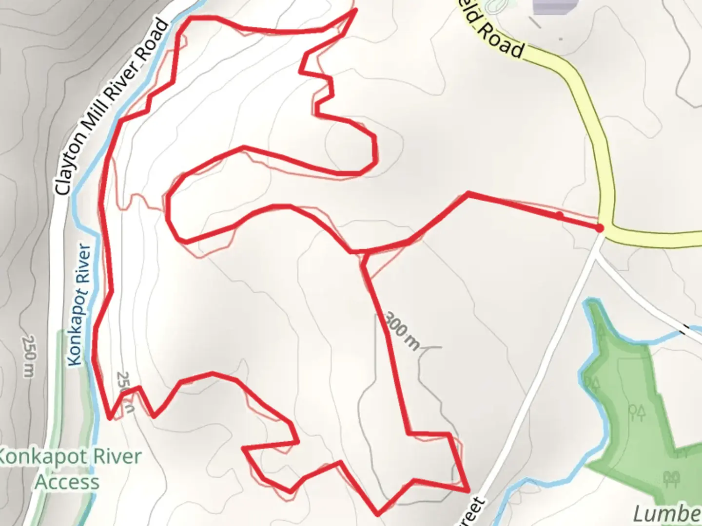 An image depicting the trail Konkapot River - Mill River Southfield Road Loop and its surrounding area.