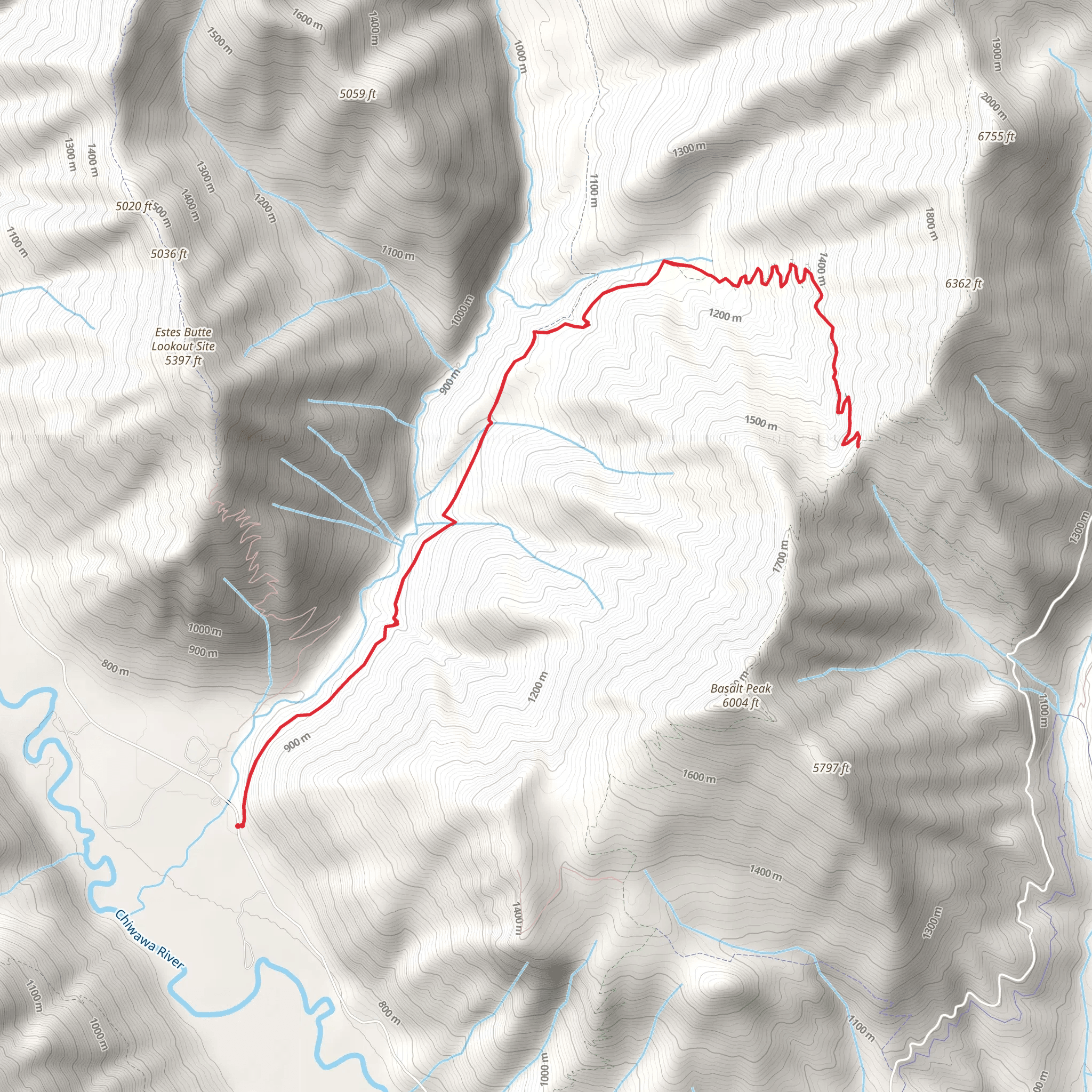 Rock Creek Tie Trail via Rock Creek Trail mobile static map