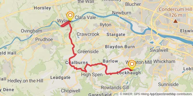 Tyne and Wear Heritage Way stage 4 Map