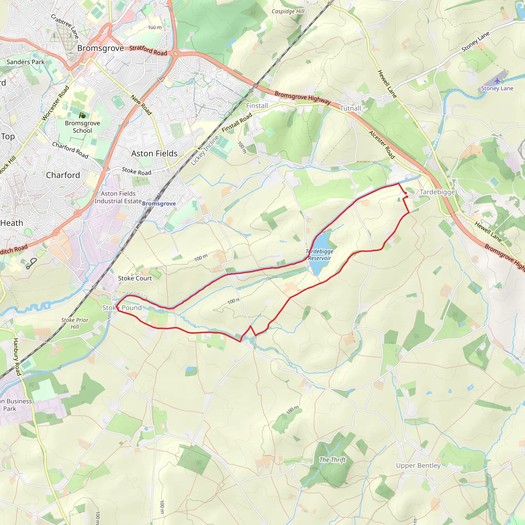 Tardebigge Flight of Locks - Bromsgrove mobile static map