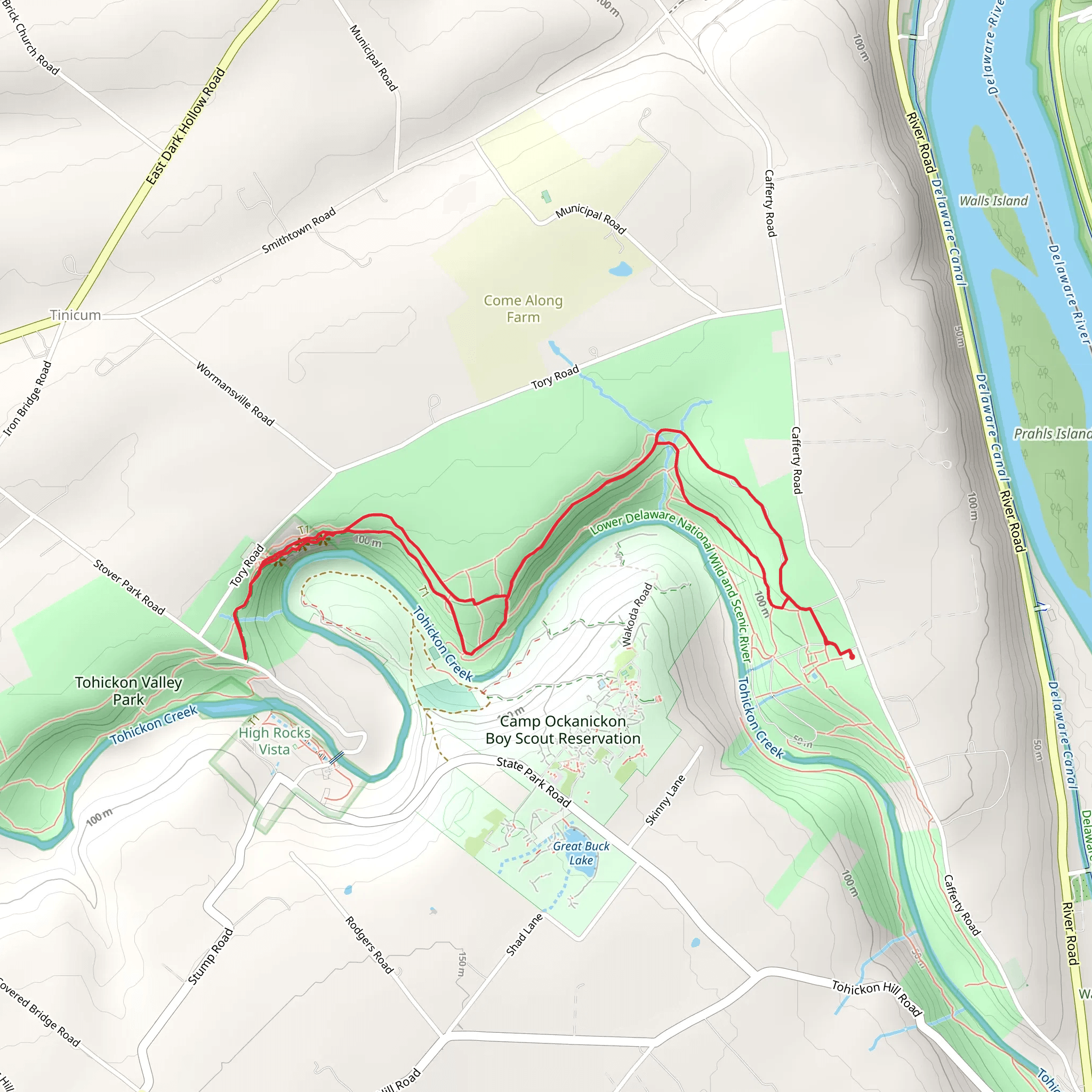 Walk along Tohickon Creek mobile static map