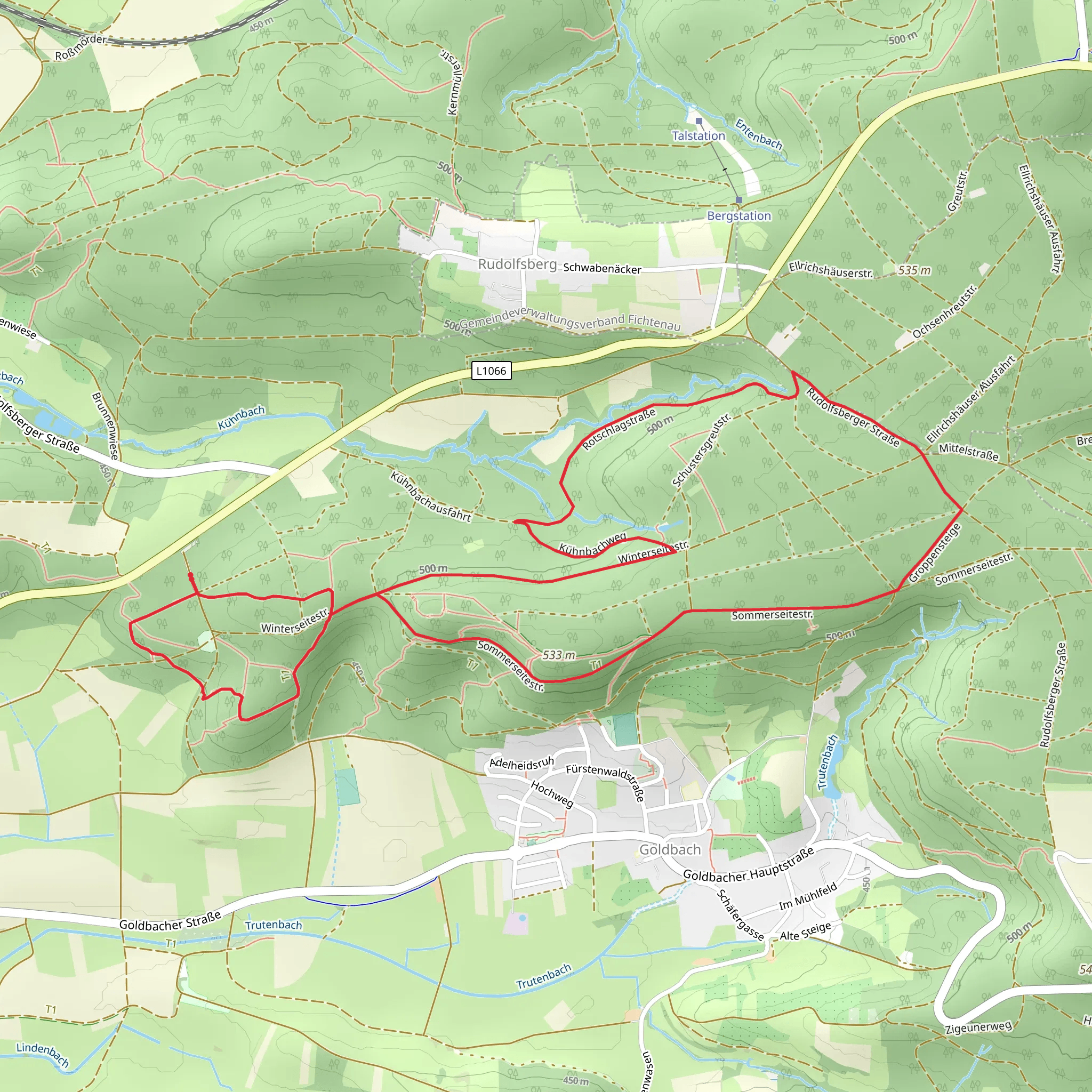 Schoneburg Loop via Kuhnbachweg mobile static map
