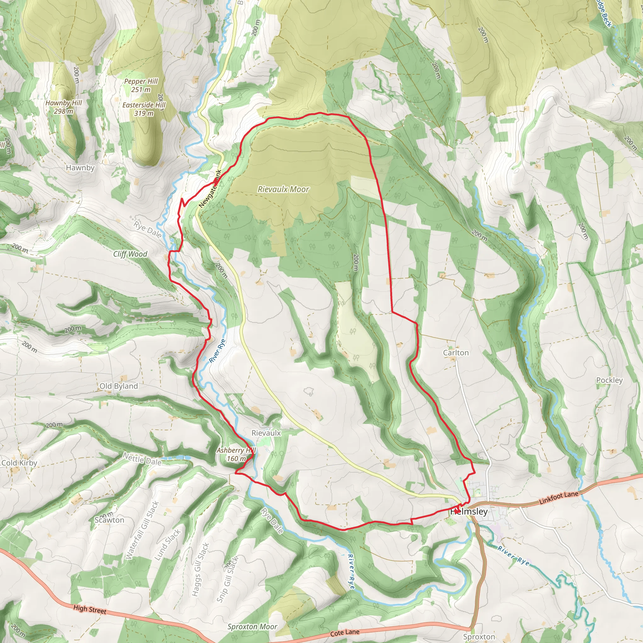 Helmsley to Newgate Plantation Loop mobile static map