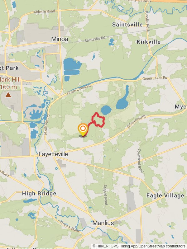 Round Lake Loop - Green Lakes State Park mobile static map