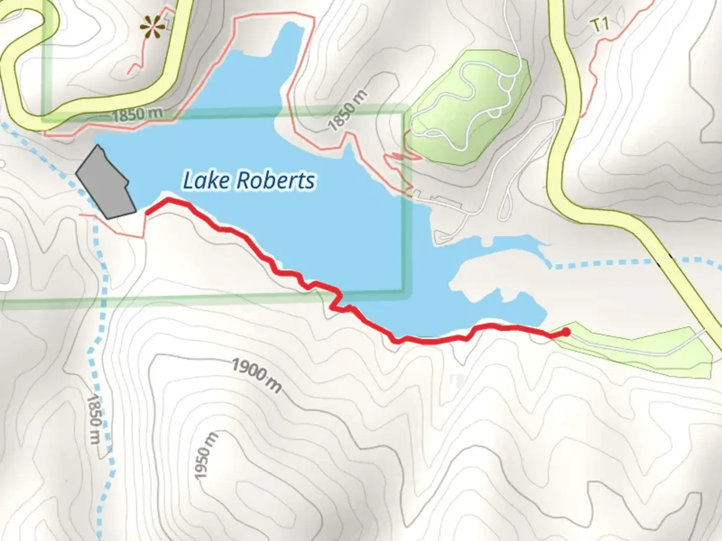 An image depicting the trail Lake Roberts South Trail and its surrounding area.