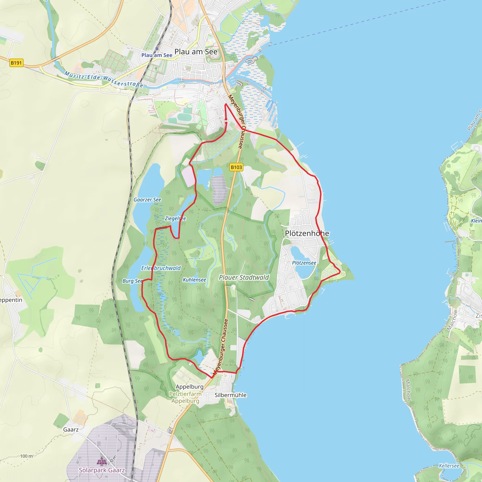 NSG Plauer Stadtwald Loop mobile static map