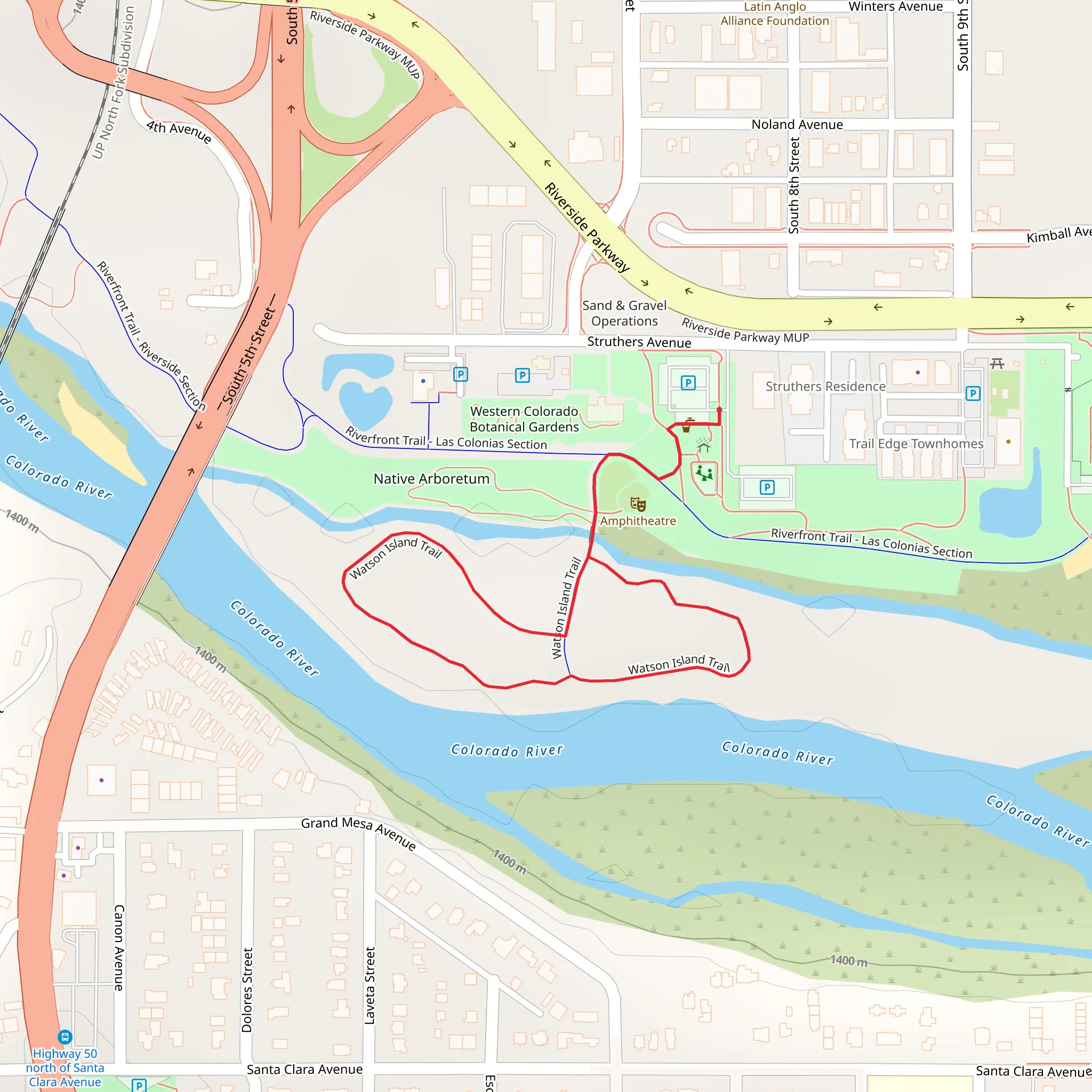 Watson Island Loop Trail mobile static map