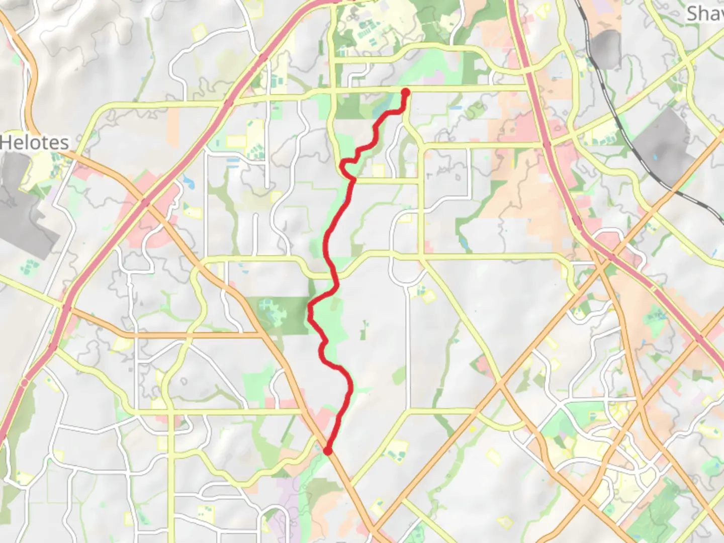 An image depicting the trail Leon Creek Greenway Trail Point to Point and its surrounding area.