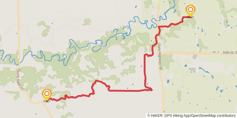 North Country Trail - North Dakota stage 30 Map