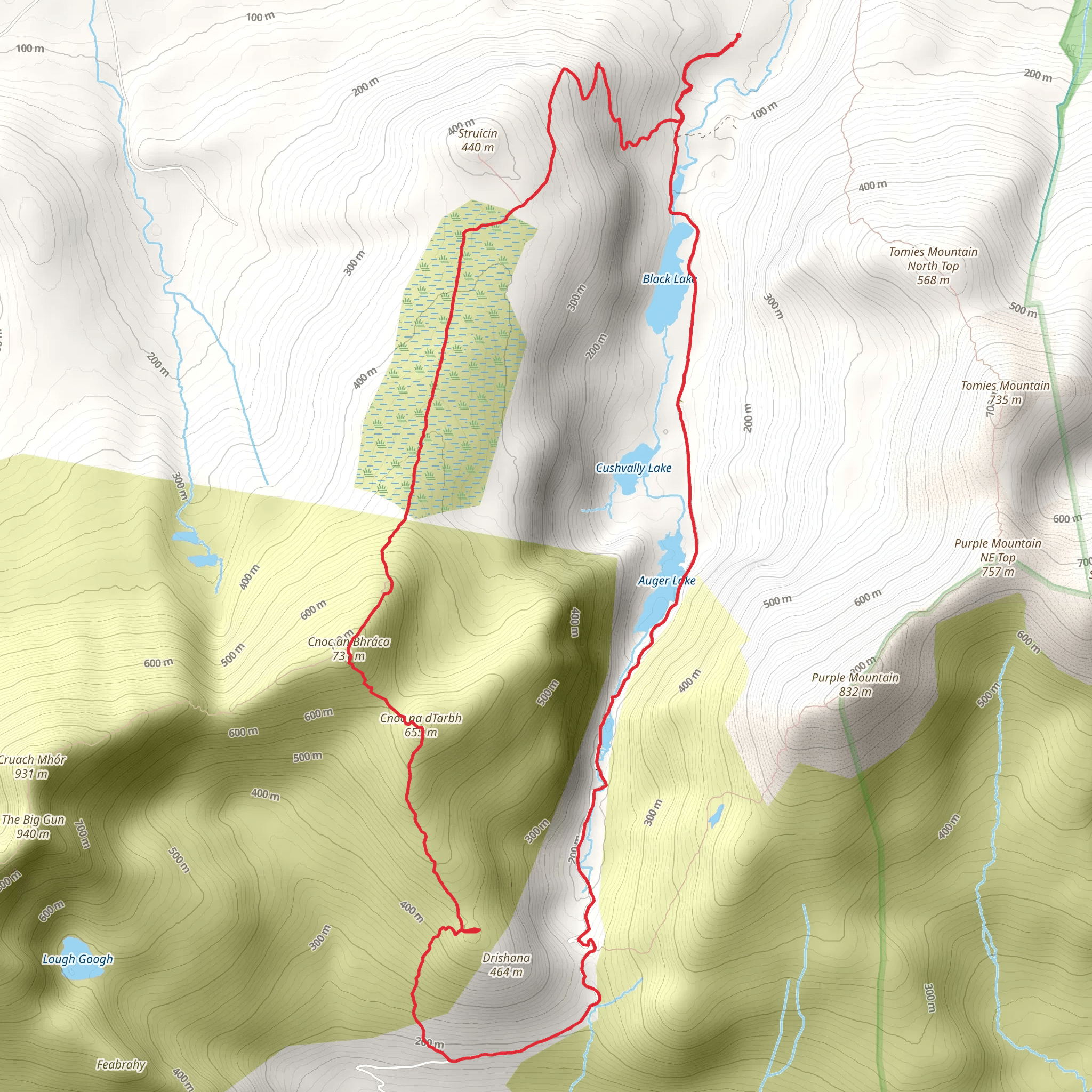 Cnoc an Bhraca and Gap of Dunloe Loop mobile static map