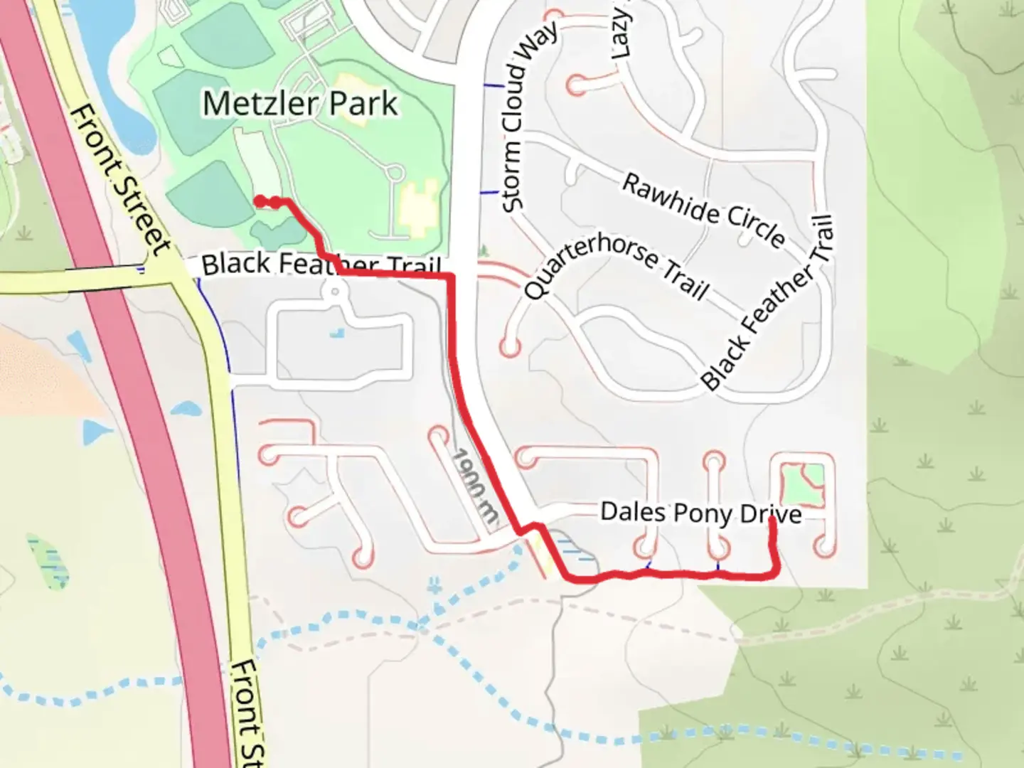 An image depicting the trail Castle Rock and its surrounding area.
