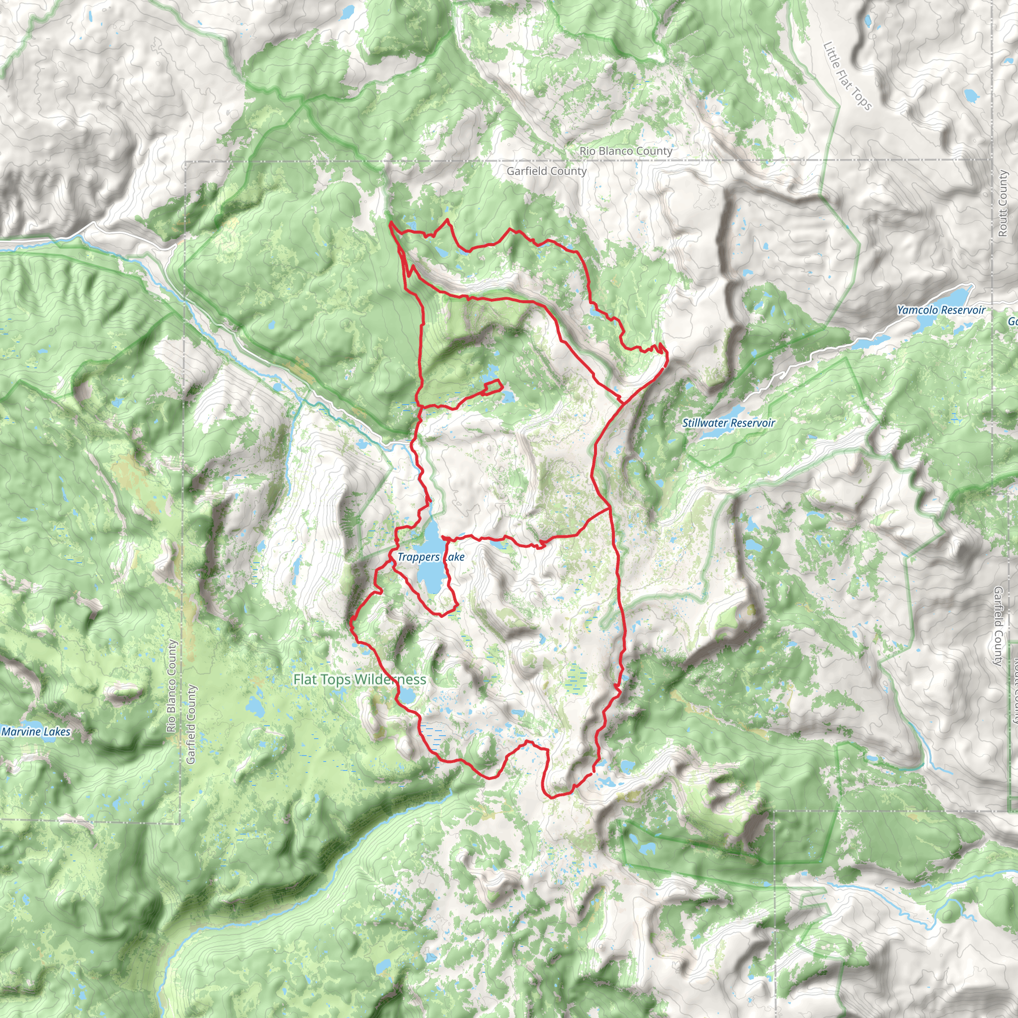 Trappers Lake - Devil's Causeway Loop mobile static map