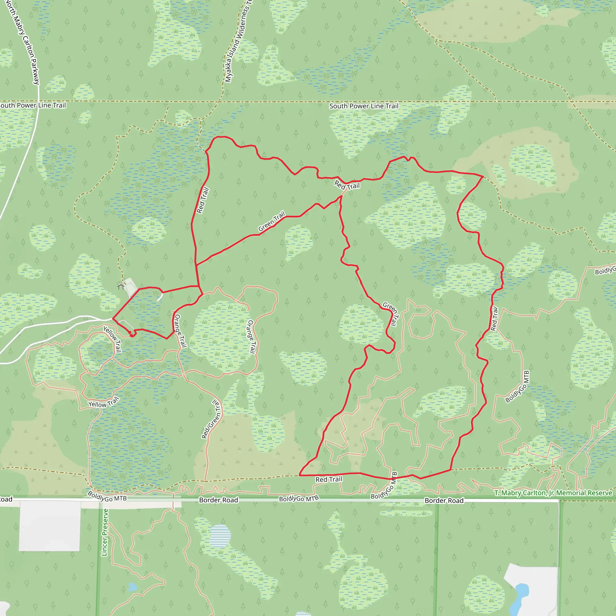 Red and Green Loop Trail mobile static map