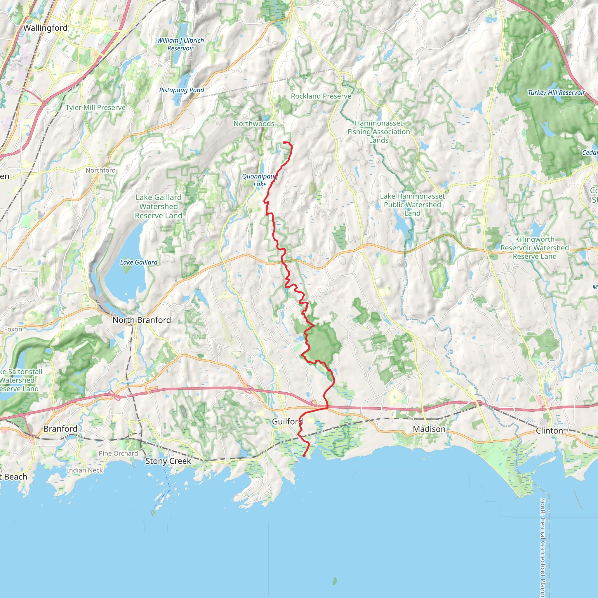 Menunkatuck Trail mobile static map