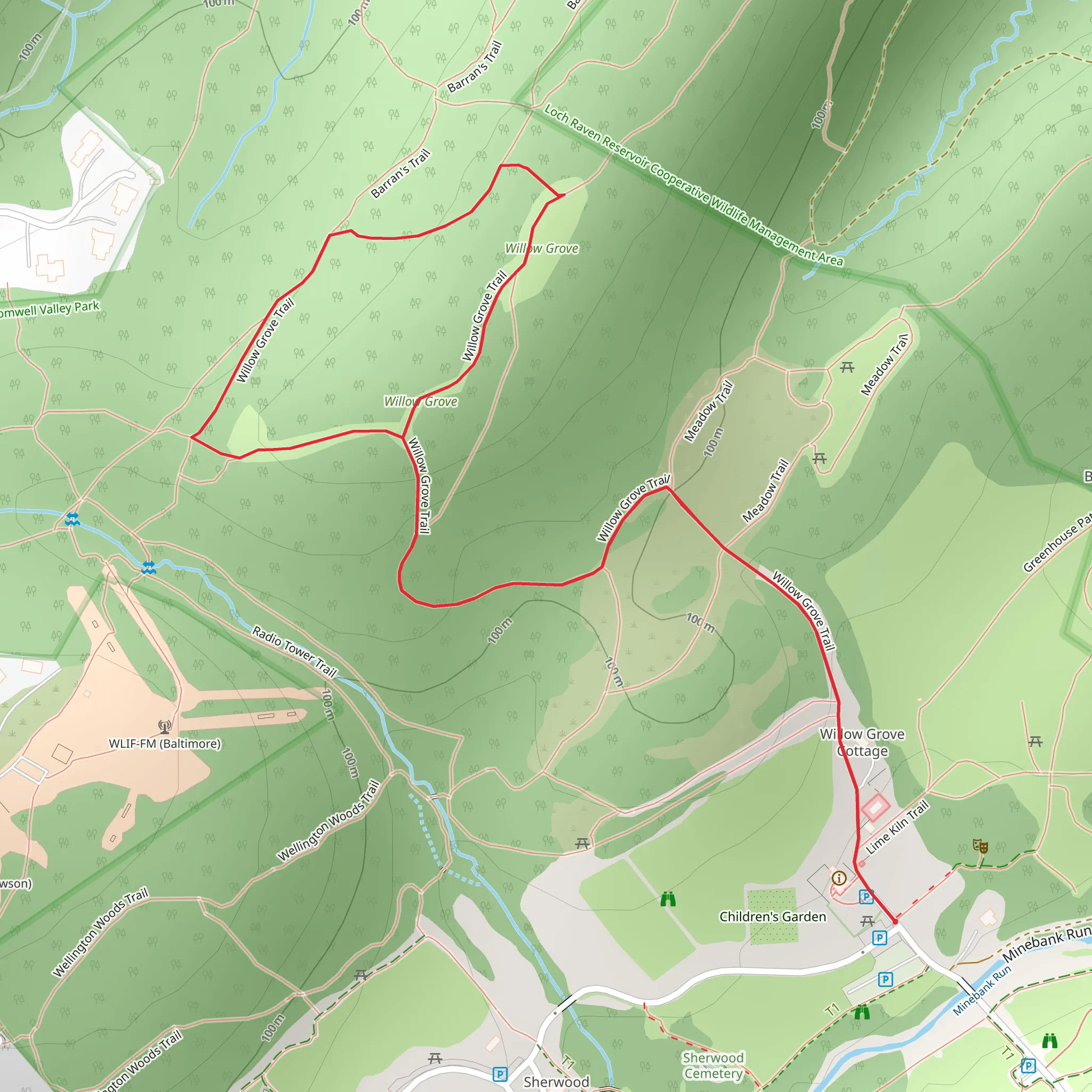 Willow Grove Loop Trail mobile static map
