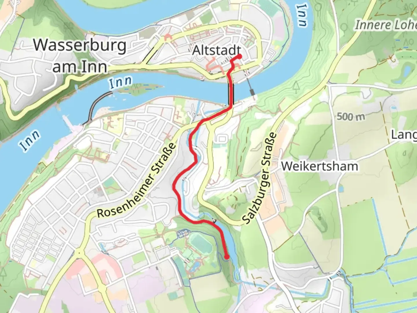 An image depicting the trail Wuhrbach - See and its surrounding area.