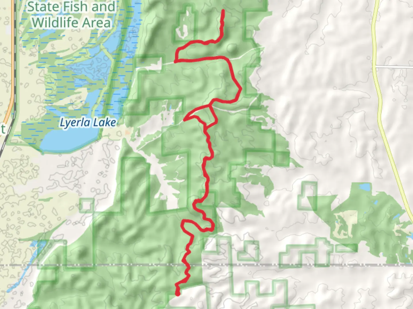 An image depicting the trail Mill Creek Road - North and its surrounding area.