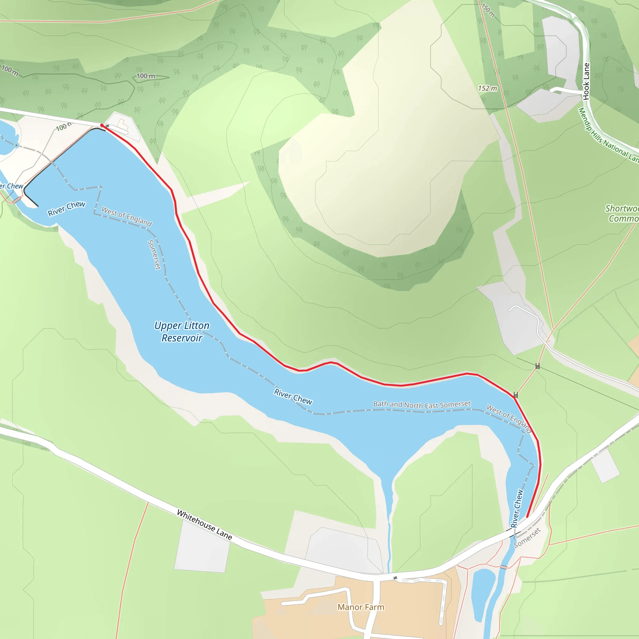 Upper Litton Reservoir Walk mobile static map