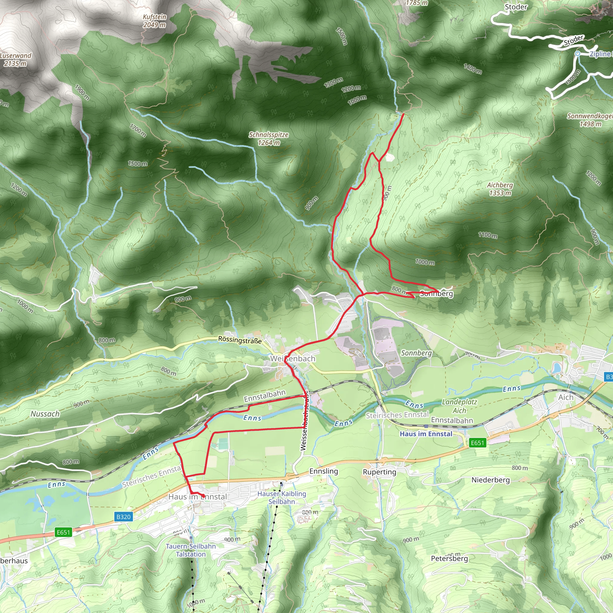 Markt Haus - Sonnberg - Gradenbach Trail mobile static map