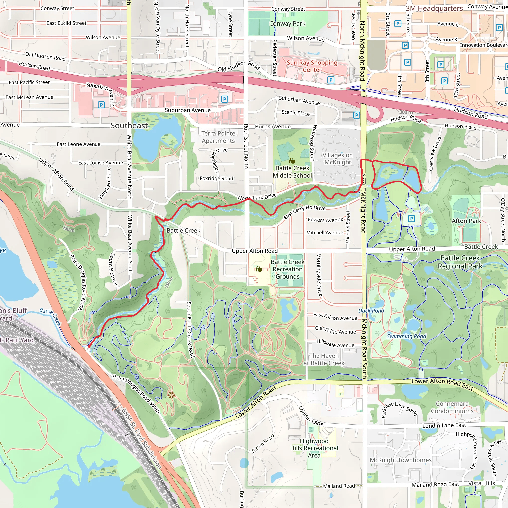 Battle Creek Regional Trail mobile static map