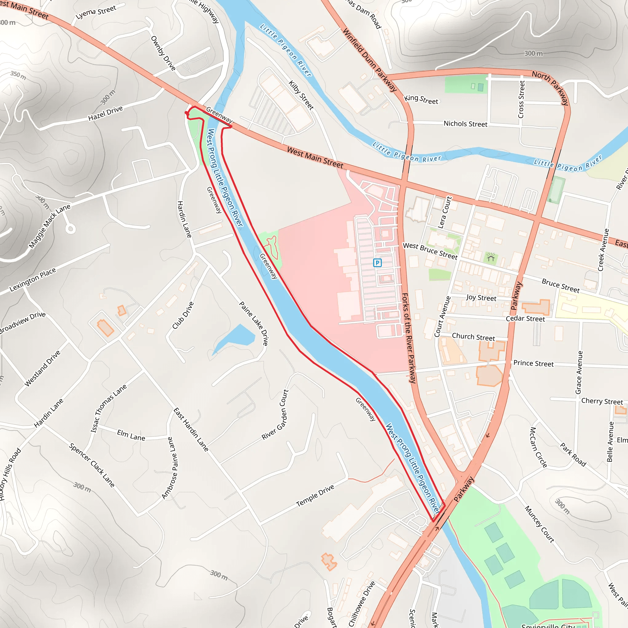 Paine Memorial Park Loop mobile static map