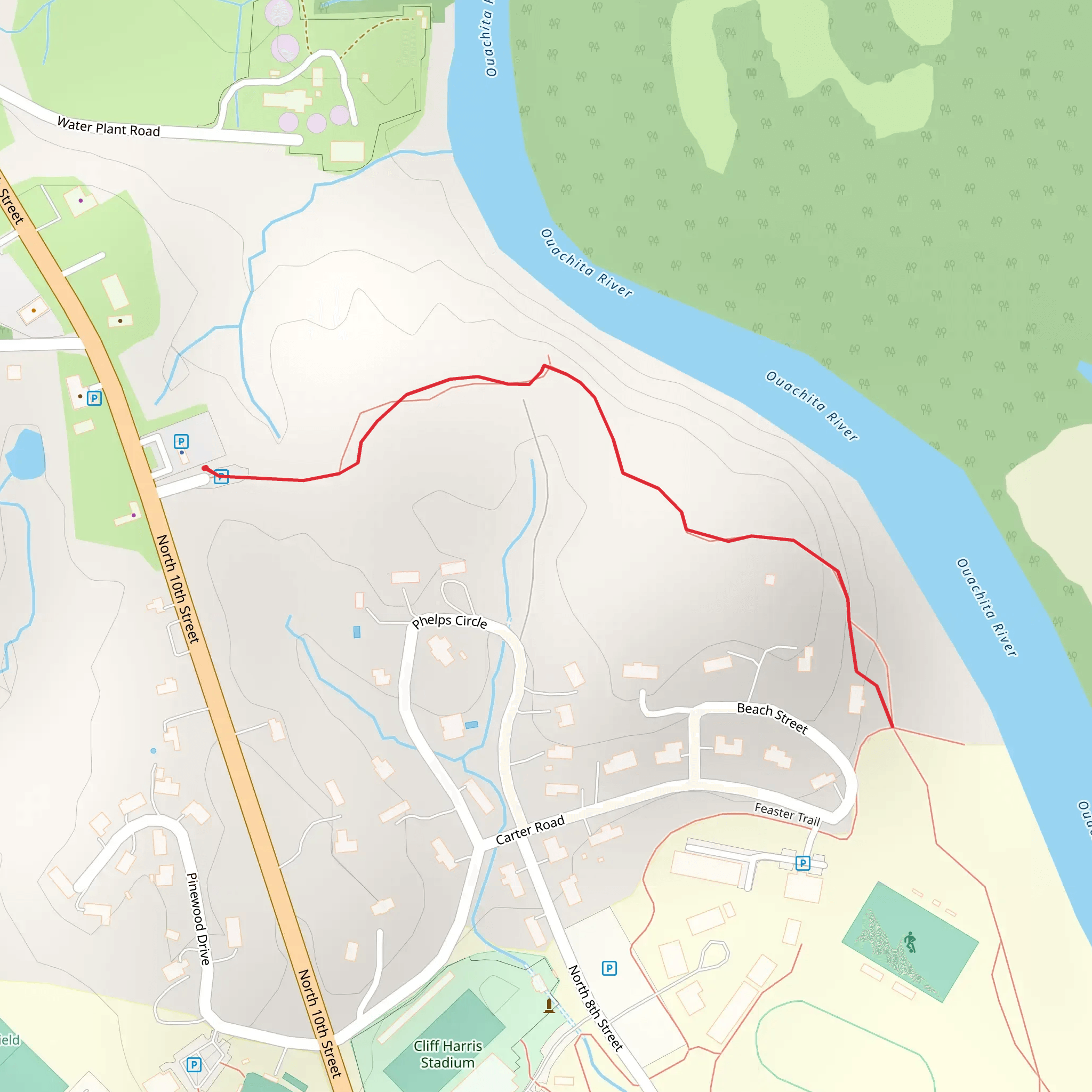 DeSoto Bluff Trail mobile static map