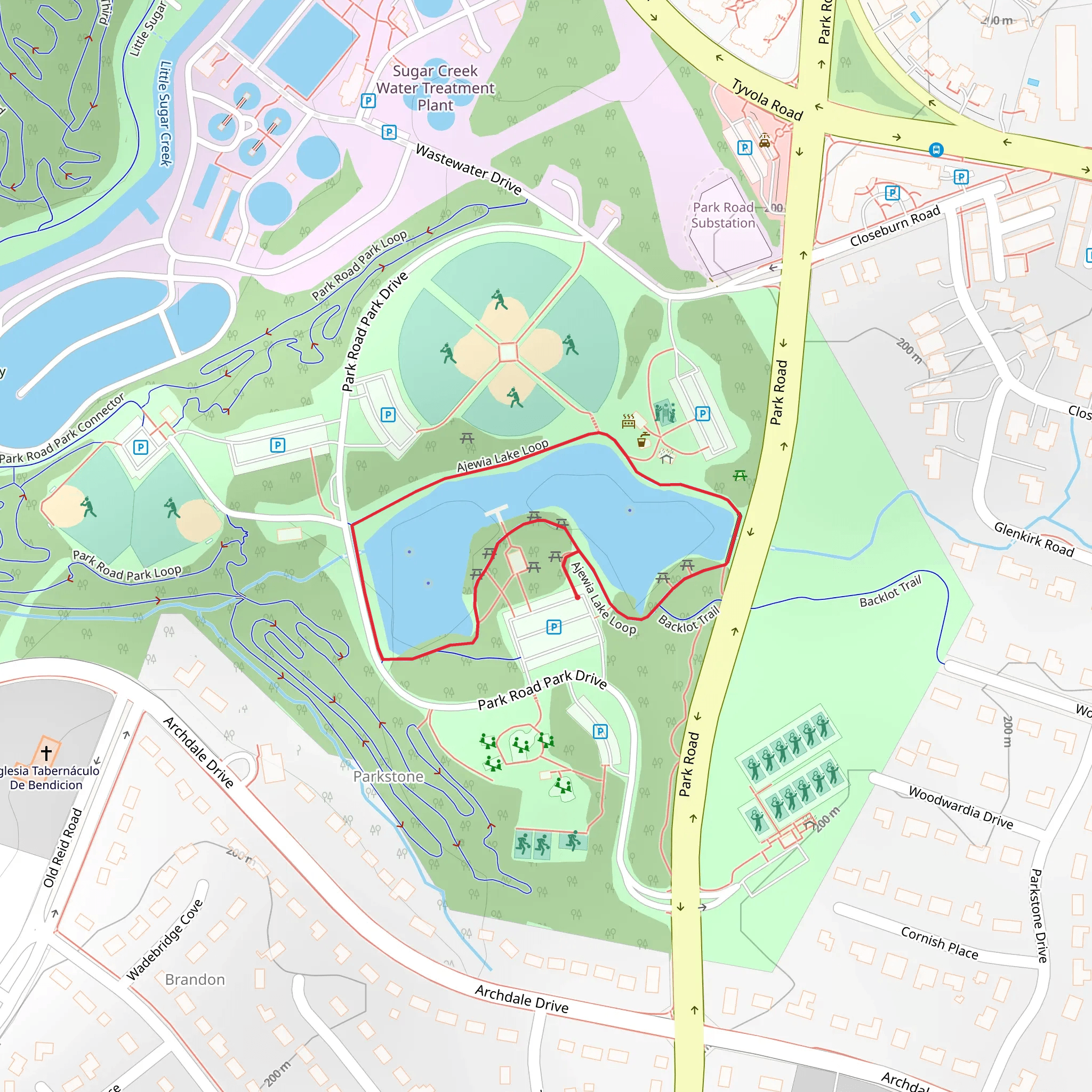 Ajewia Lake Loop mobile static map