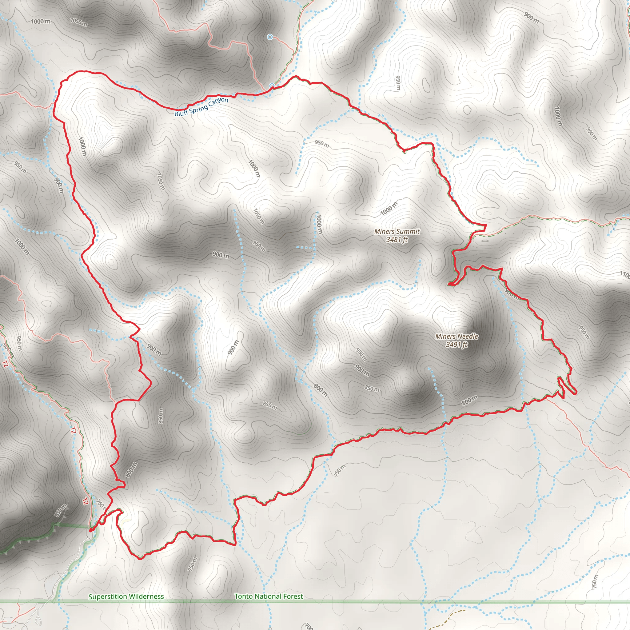 Dutchman and Bluff Springs Loop Trail mobile static map