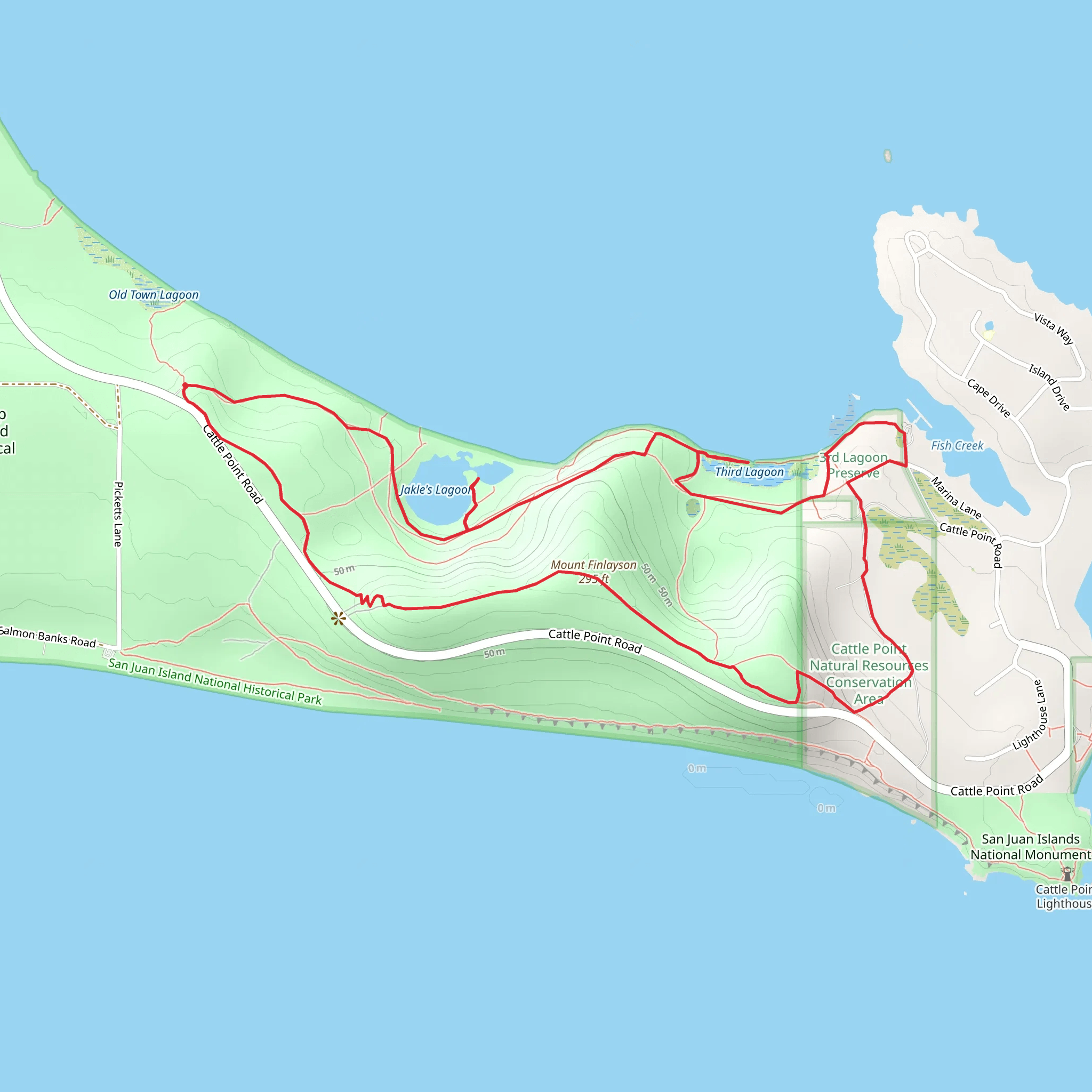 Jakle's Lagoon, Third Lagoon and Mount Finalson Trail mobile static map