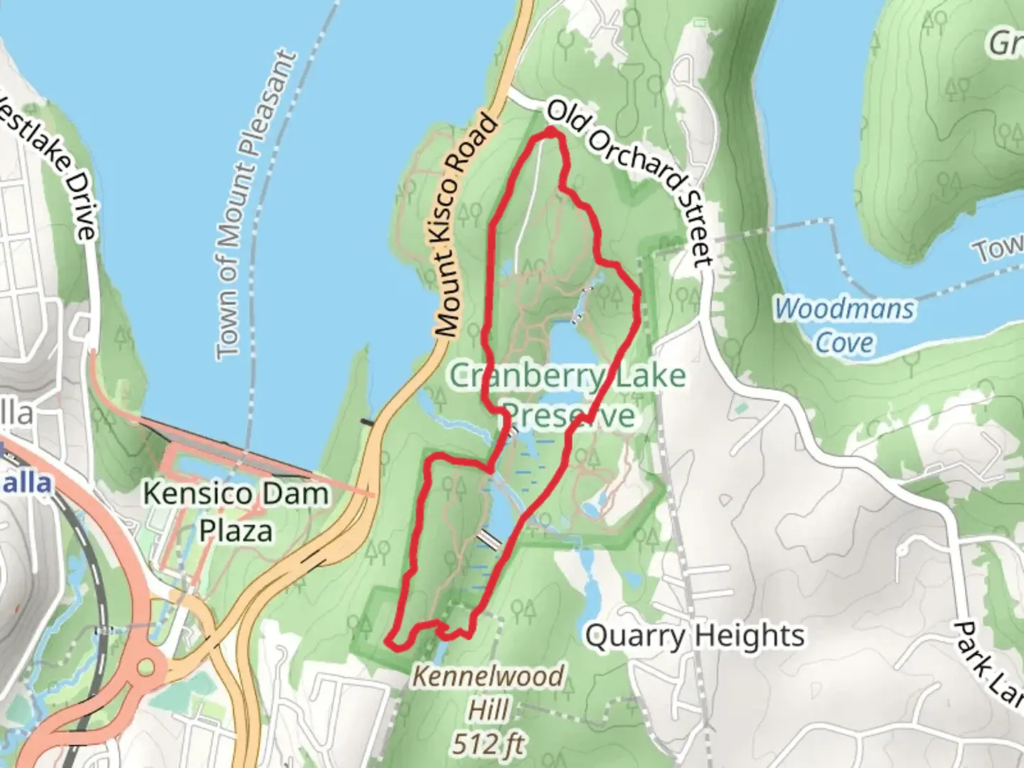 An image depicting the trail Cranberry Lake South Pond Loop via Red Loop and its surrounding area.