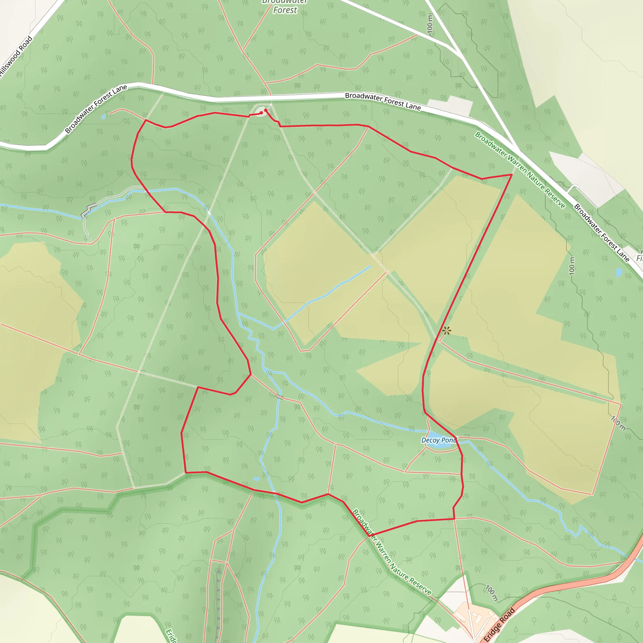 Broadwater Warren mobile static map