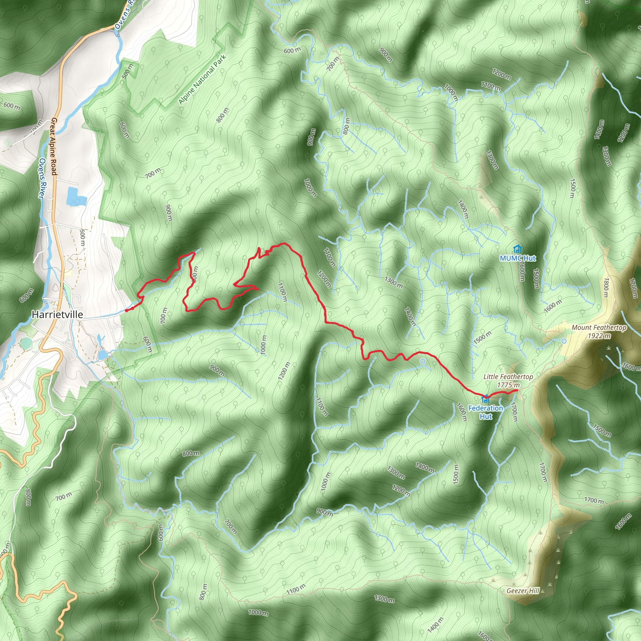 Bungalow Spur Track mobile static map