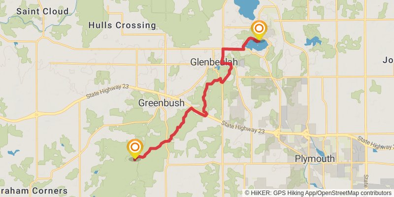 Ice Age National Scenic Trail stage 76 Map