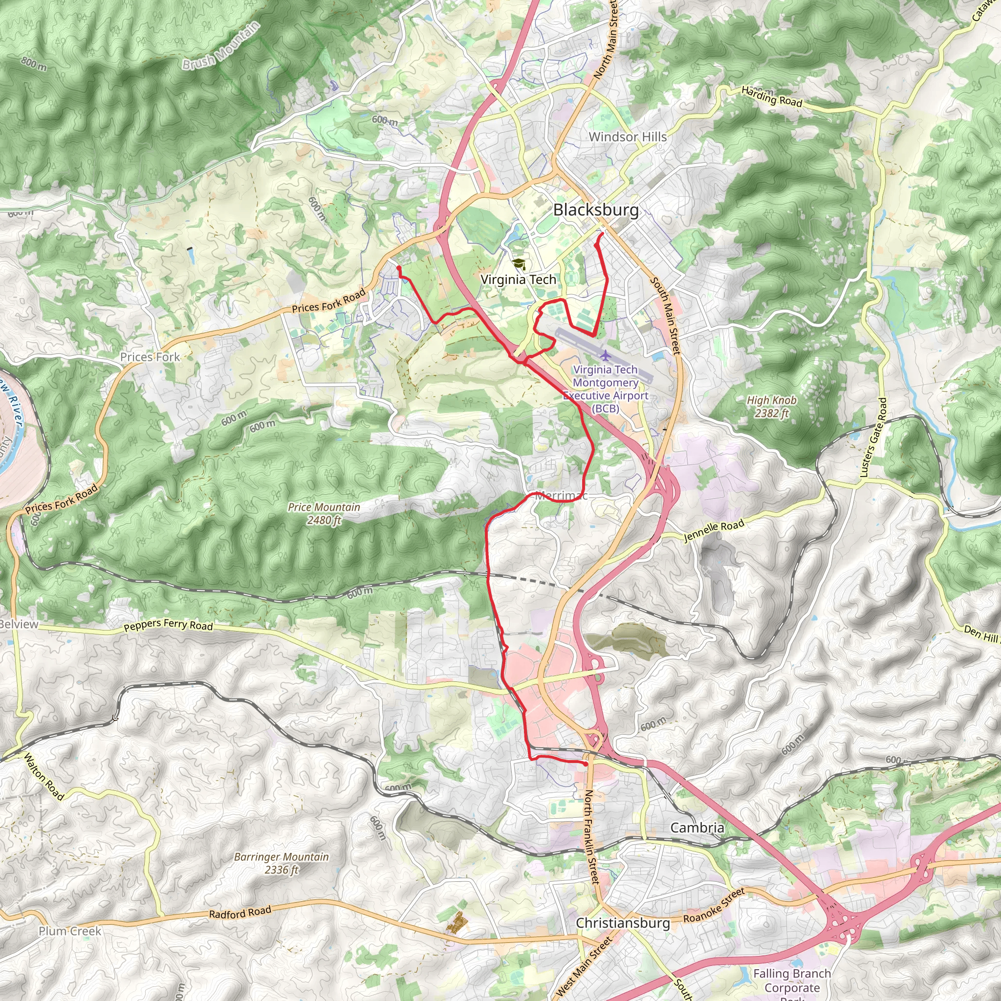 Huckleberry Trail mobile static map