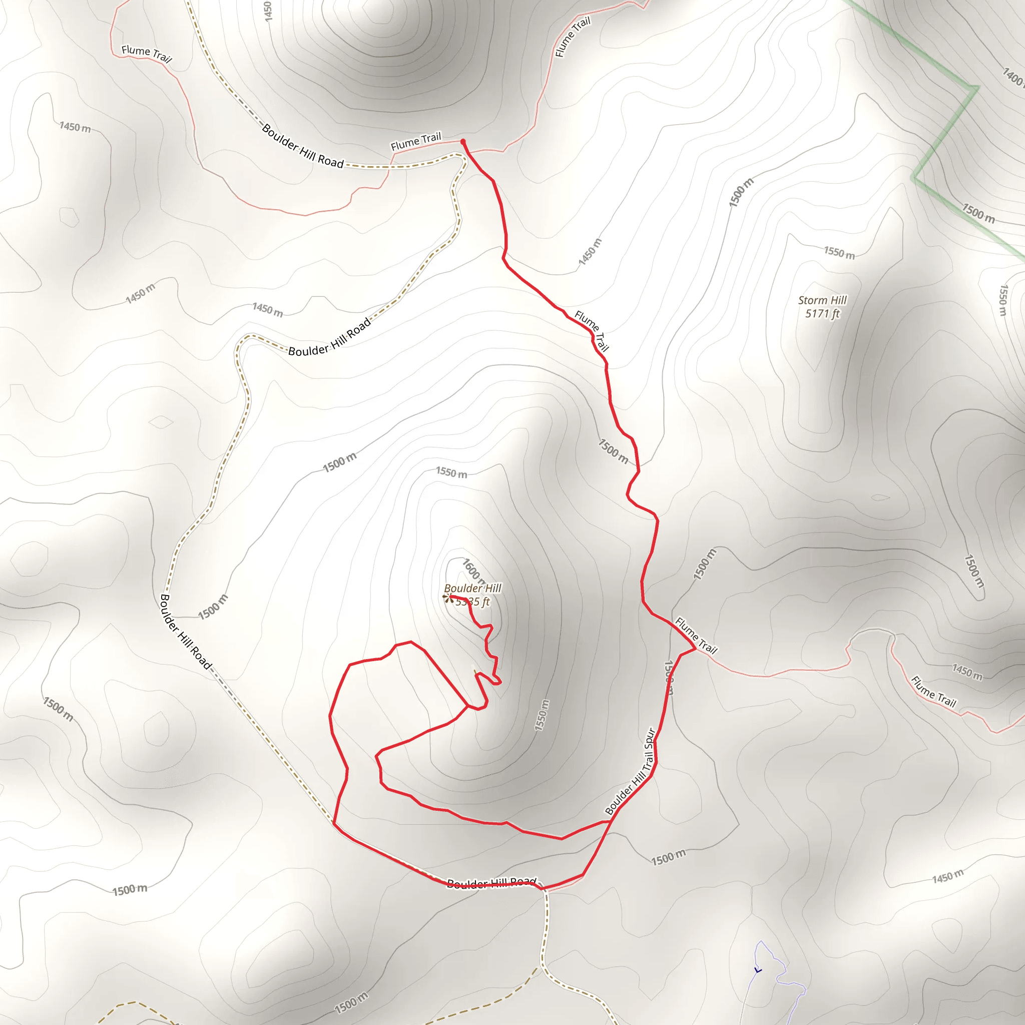 Boulder Hill via Flume Trail mobile static map