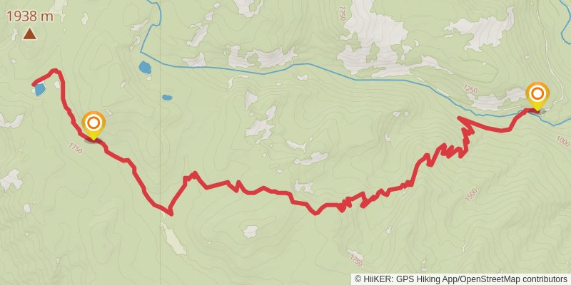 Mad Lake via Middle Tommy Trail stage 3 Map
