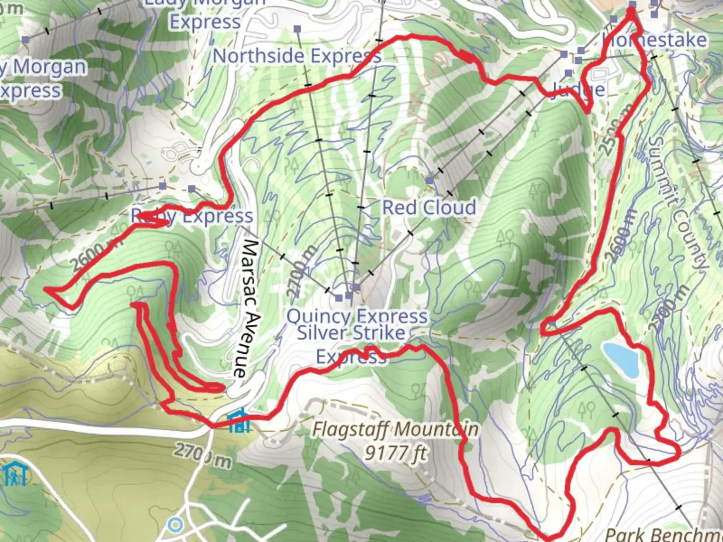 An image depicting the trail Ontario Hike, Corvair and Mid Mountain Loop Trail and its surrounding area.