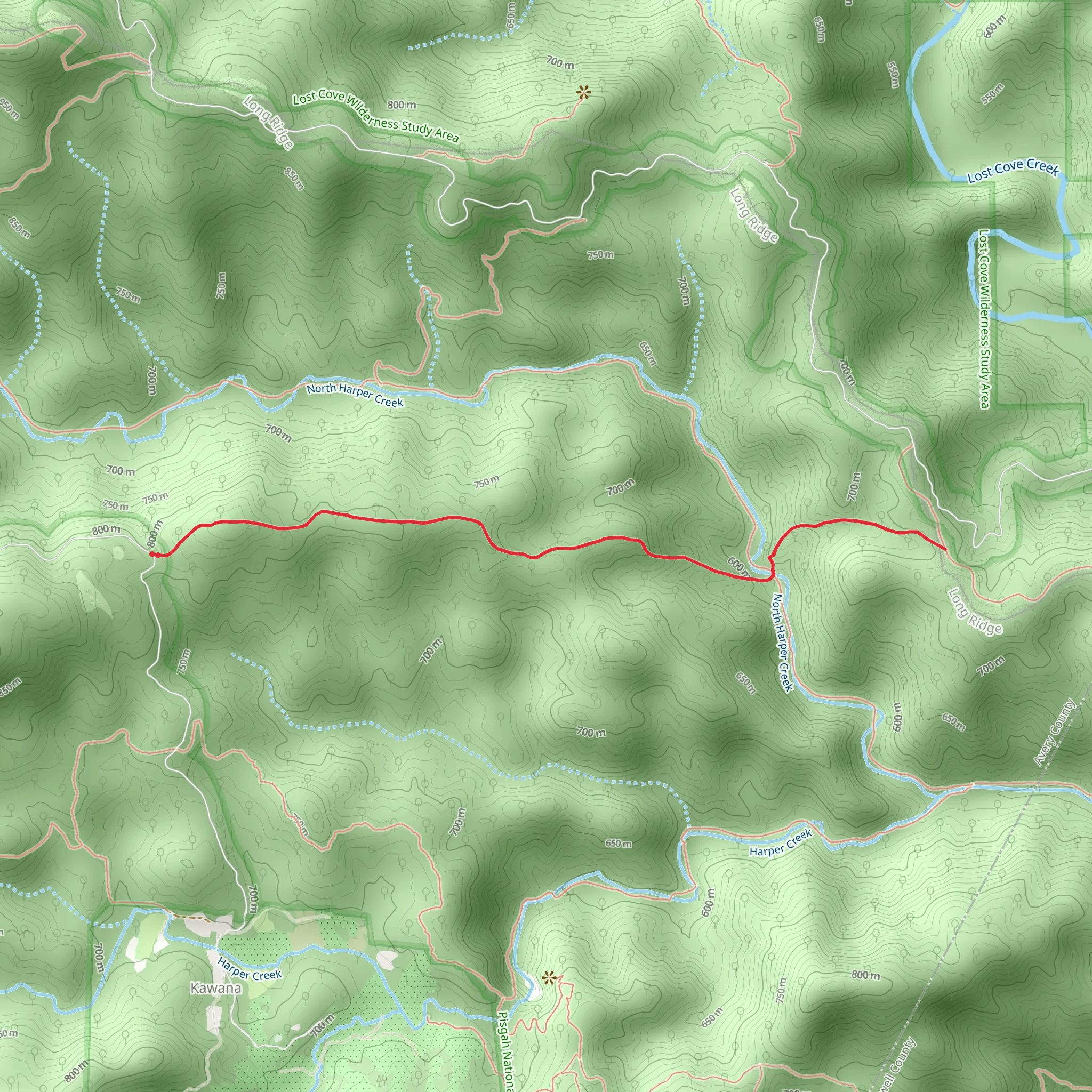 Persimmon Ridge Trail mobile static map