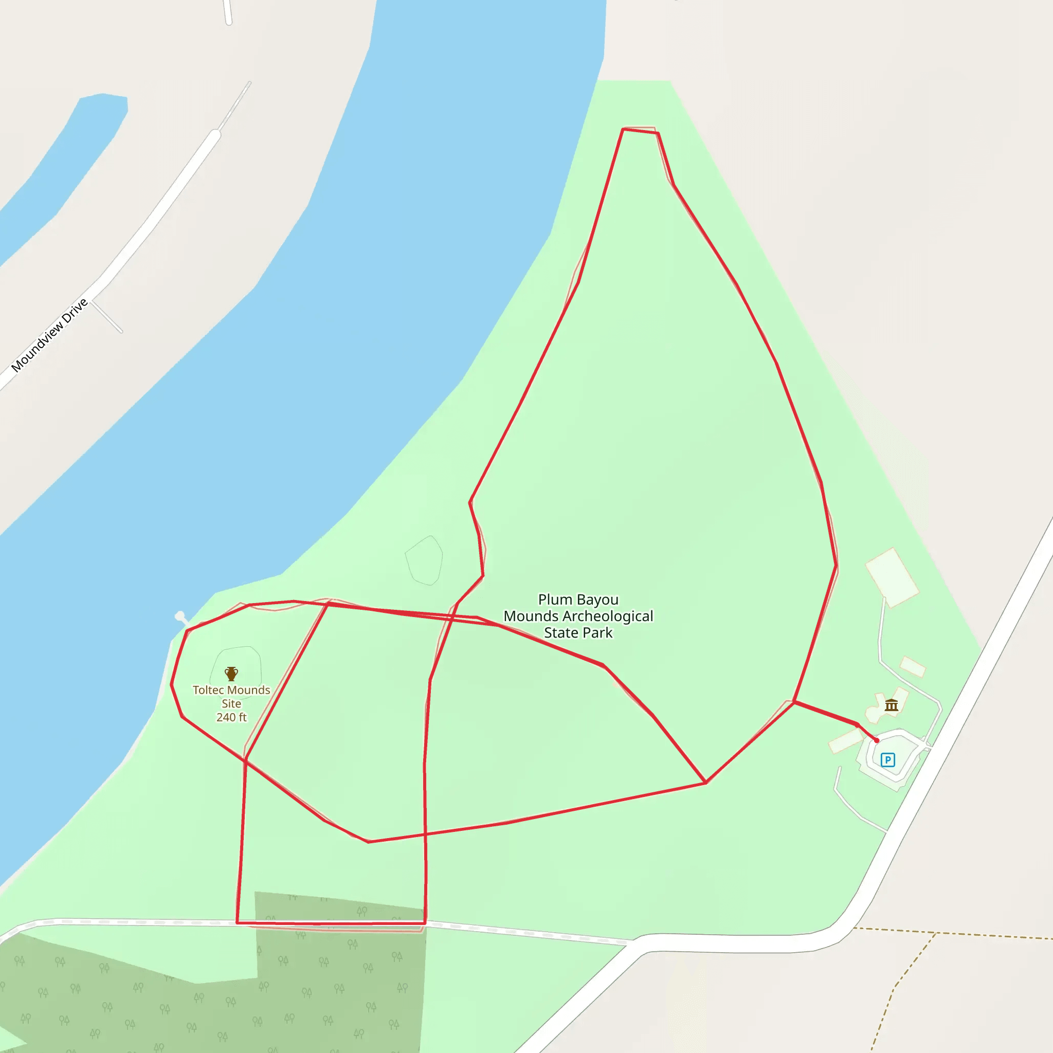 Toltec Mounds Site Loop mobile static map