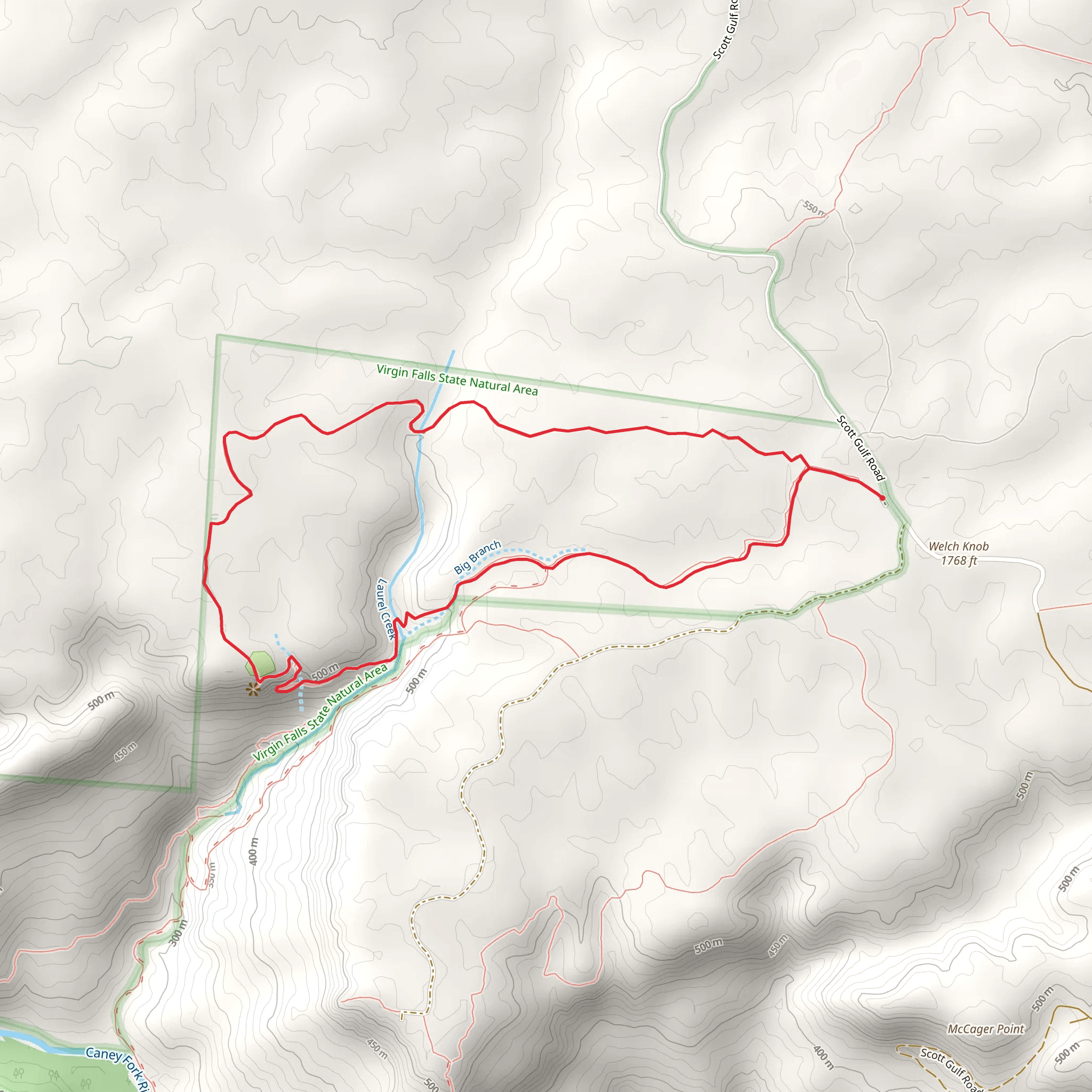 Virgin Falls Loop Trail mobile static map