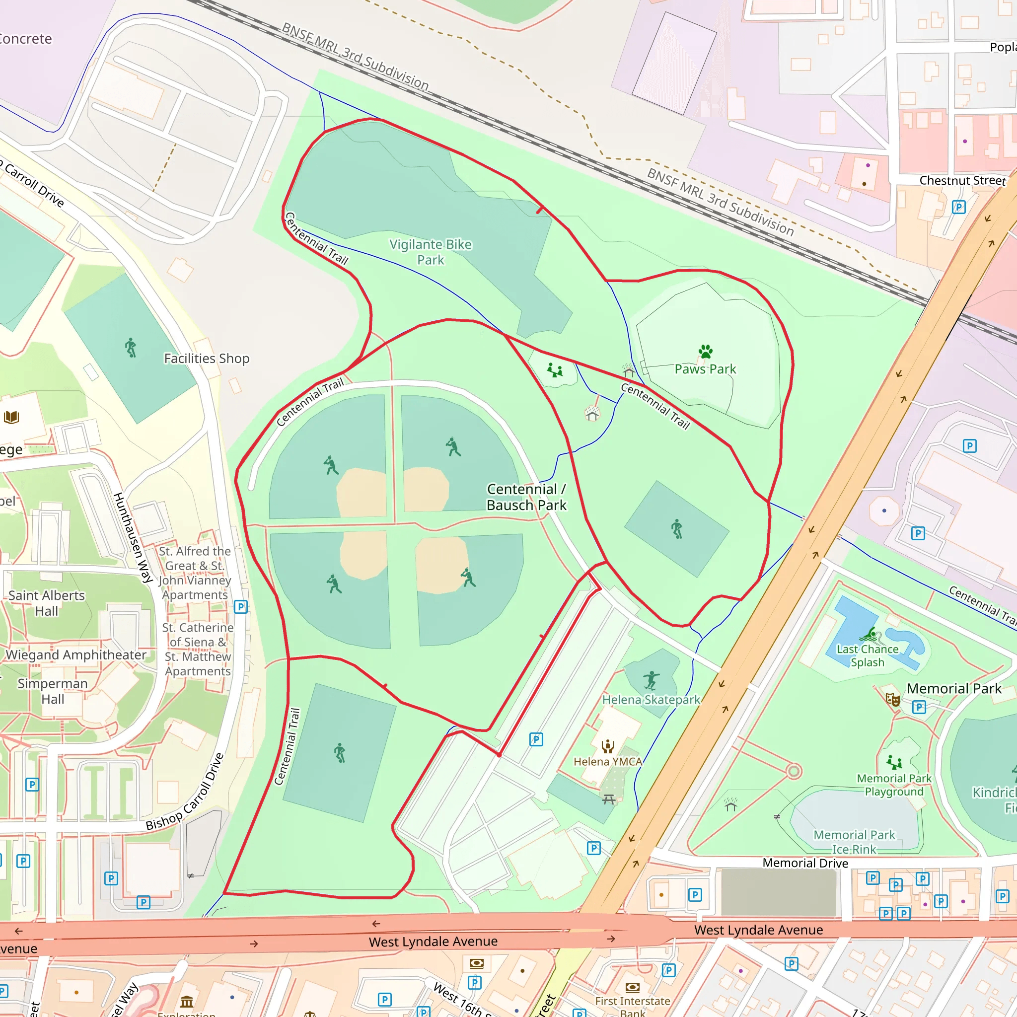 Centennial - Bausch Park Loop mobile static map
