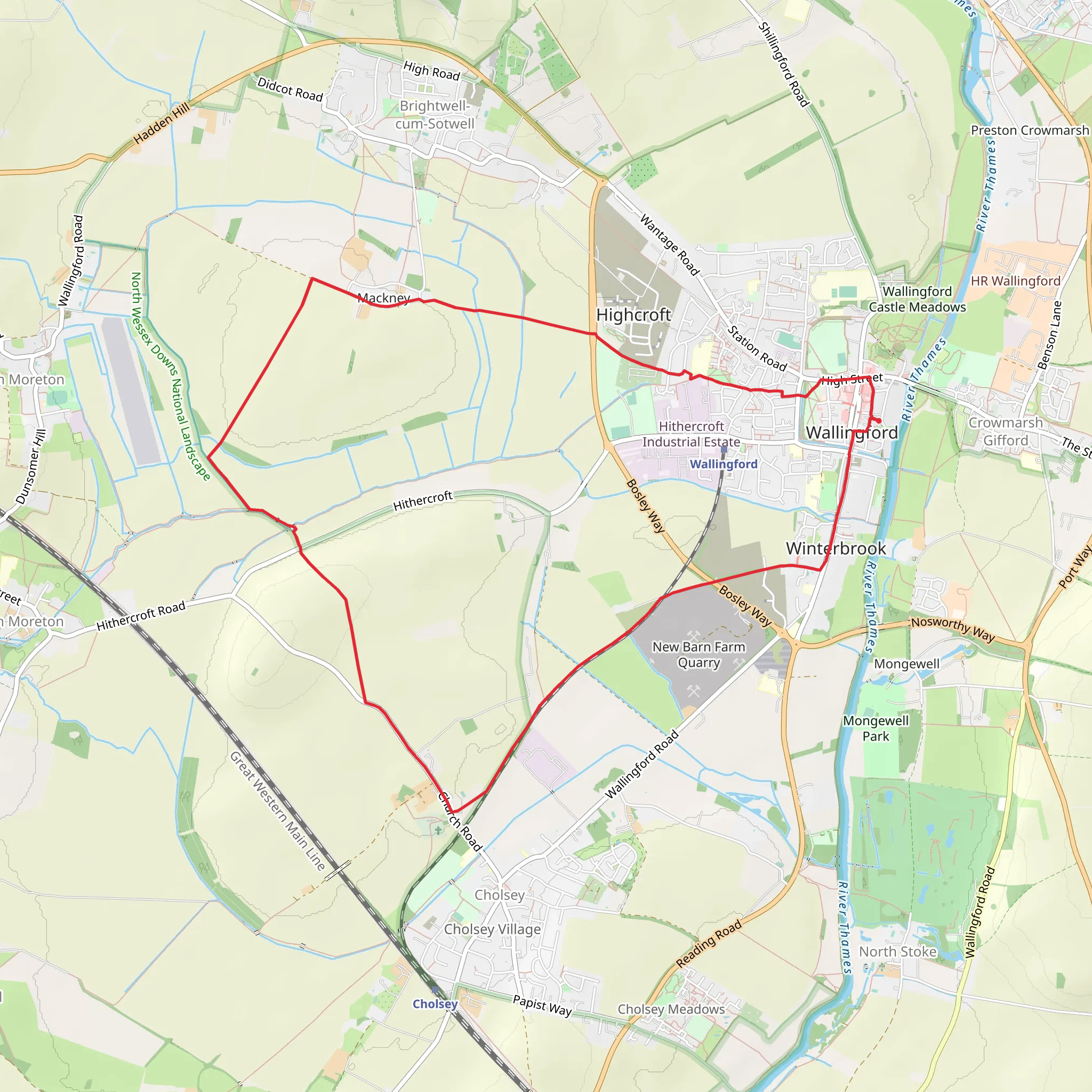 Wallingford Western Loop mobile static map