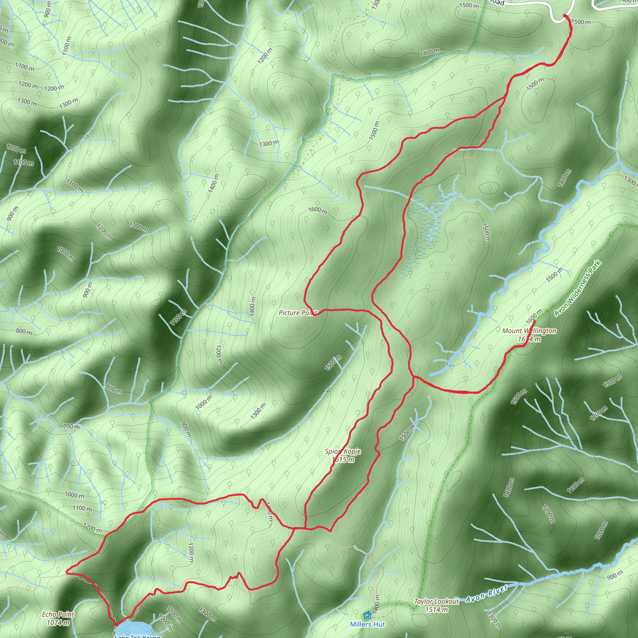 Lake Tali Karng - Hidden Lake Circuit Trail mobile static map