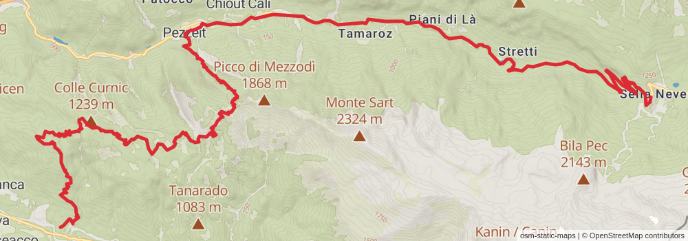 Sentiero Italia - Alps Section stage 17 Map