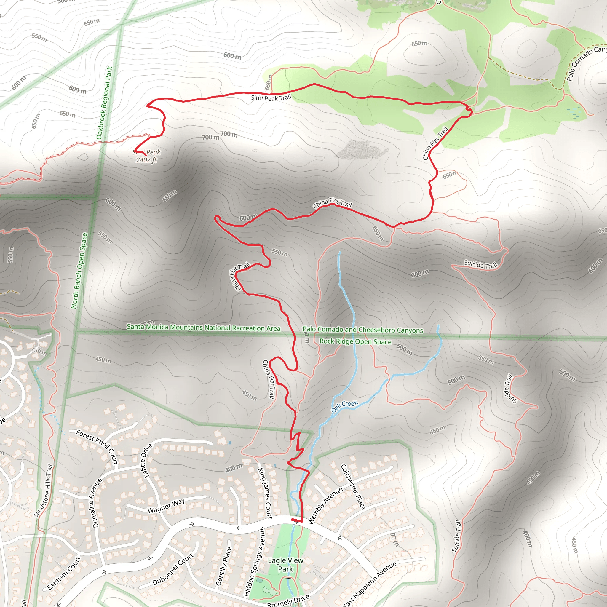 Simi Peak mobile static map