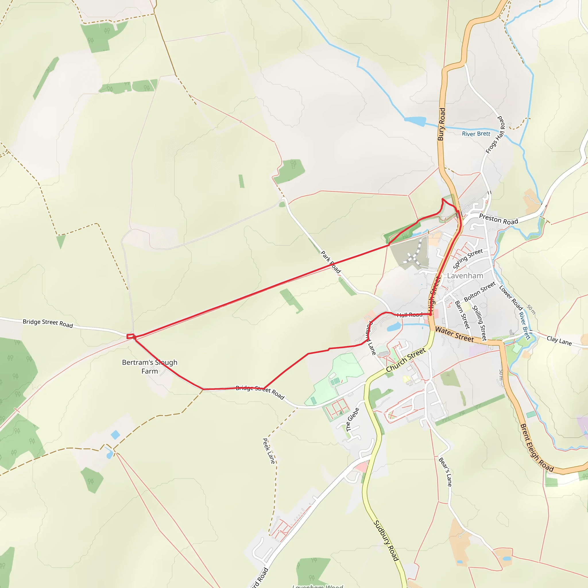 Lavenham Woodland Walk - Bury St Edmunds - Suffolk mobile static map