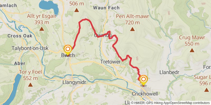Holyhead to Chepstow Walk stage 27 Map